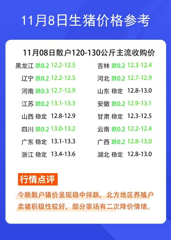 11月8日生猪价格参考